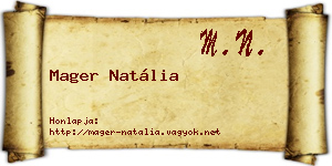 Mager Natália névjegykártya